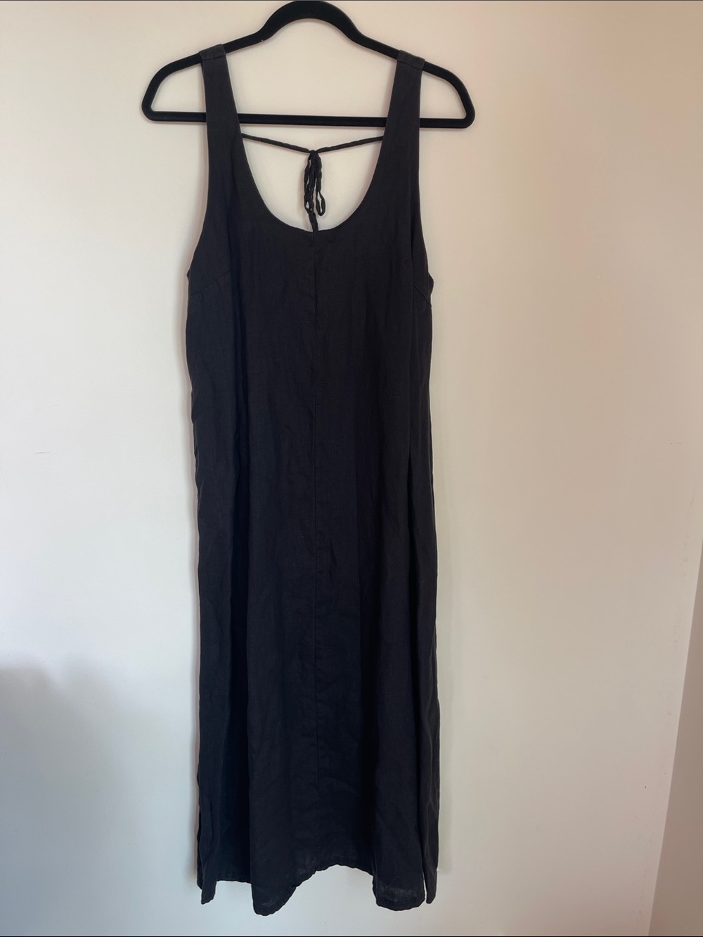 Black Sleeveless Maxi Dress with Back Tie